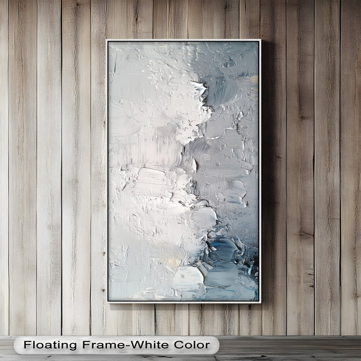 Iced Tides – Monochromes abstraktes Ölgemälde
