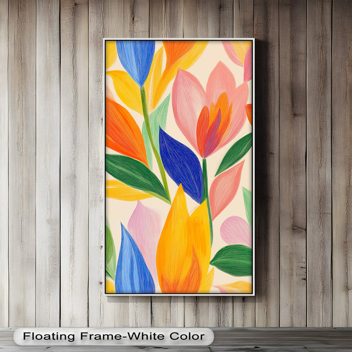 Whimsical Garden – Abstract Botanical Oil Painting