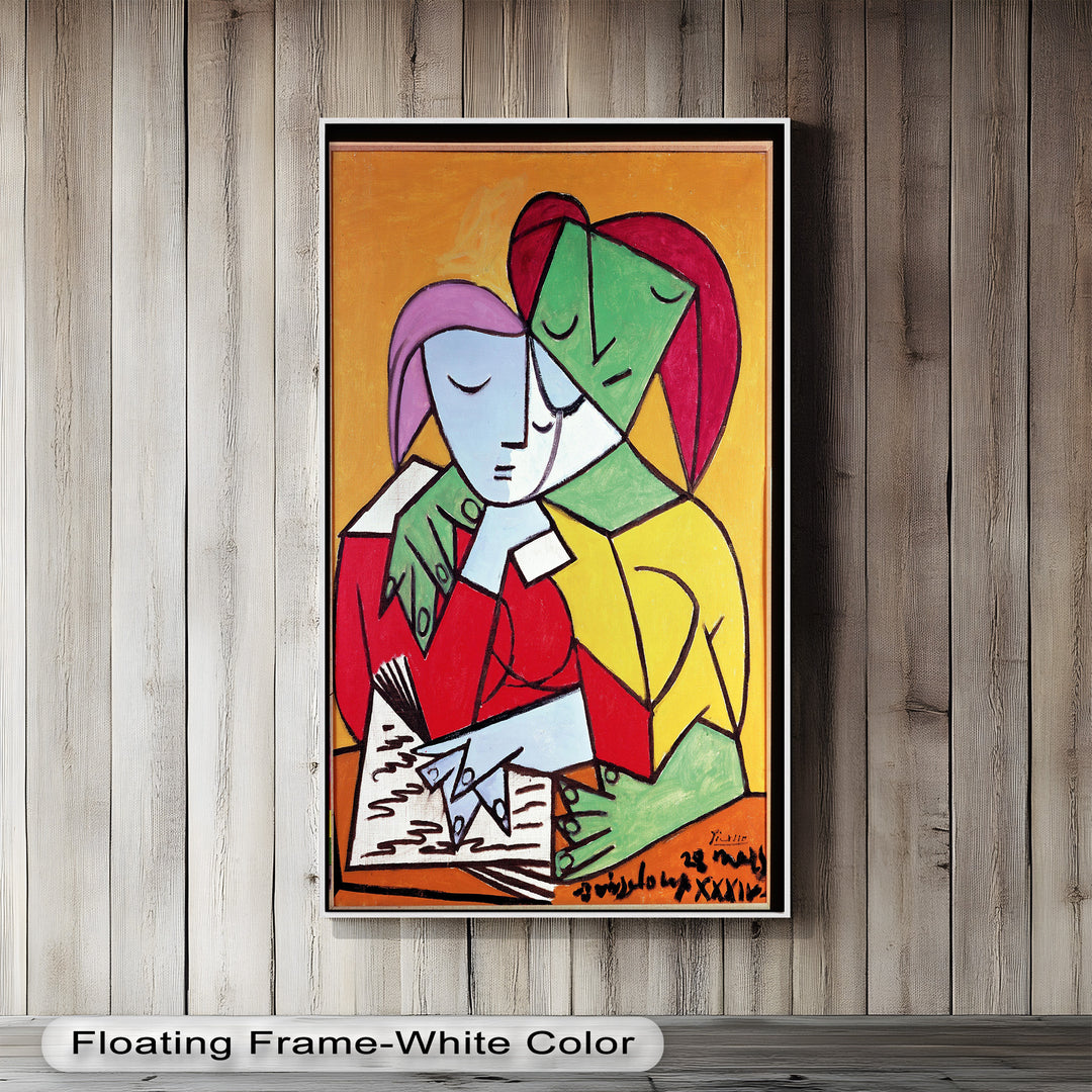 Kubistische Liebende in Umarmung Abstrakt - Picasso Ölgemälde