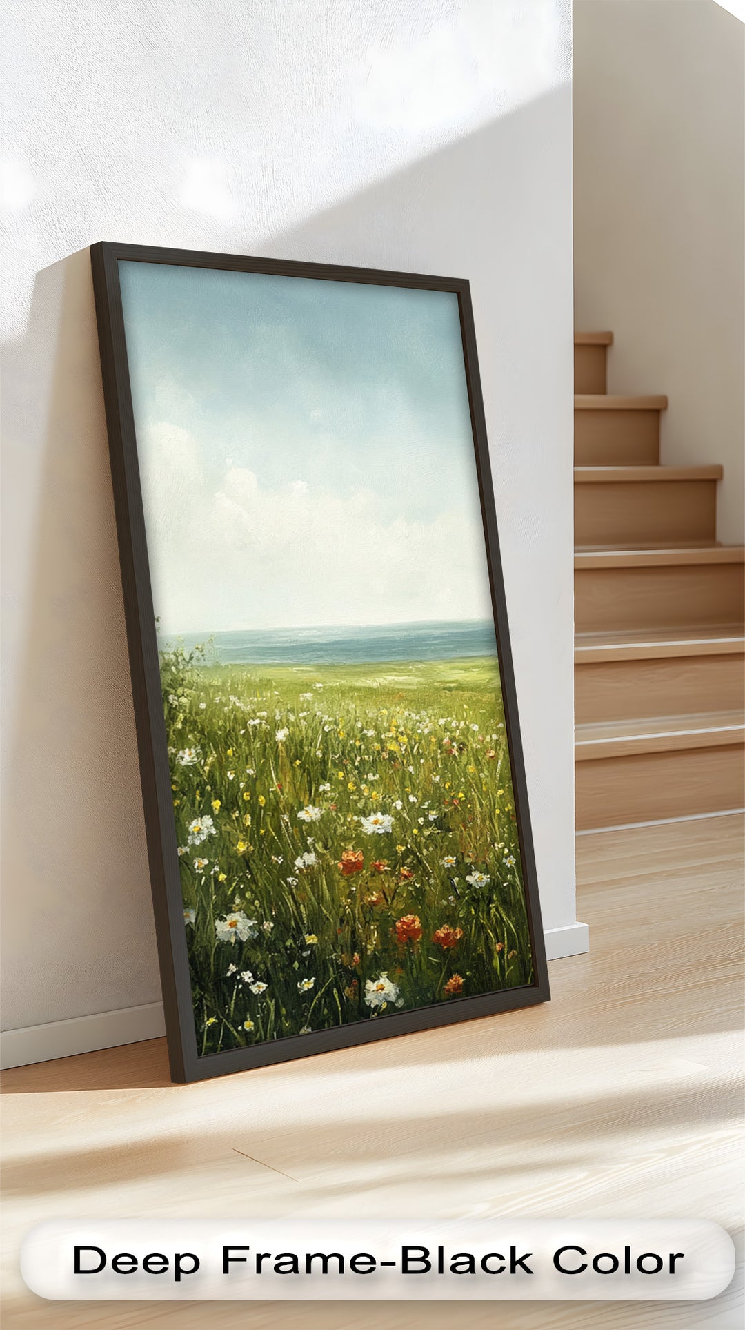 Küstennaturkunst - Wildblumenwiese Landschaftsölgemälde