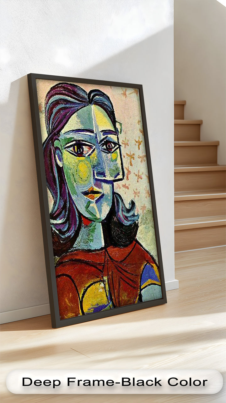 Colorful Portrait with Butterfly Accents - Picasso Oil Painting