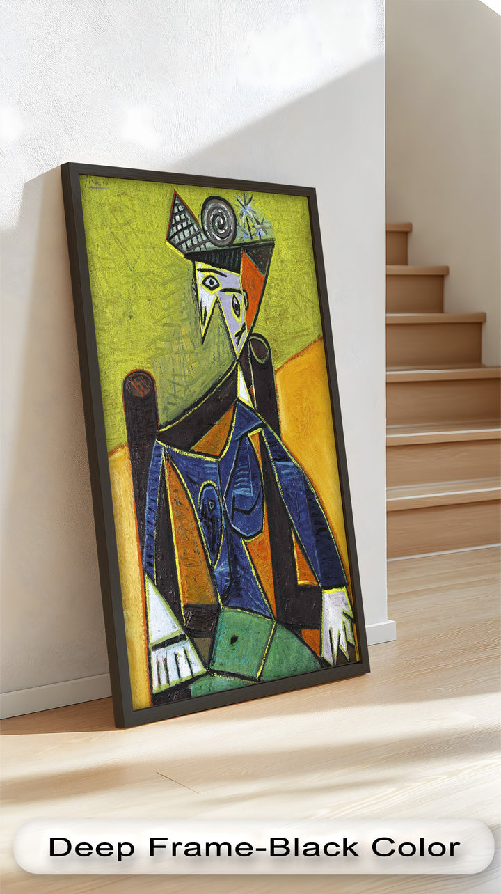 Woman with Spiral Hat – Geometric Abstract Picasso Oil Painting