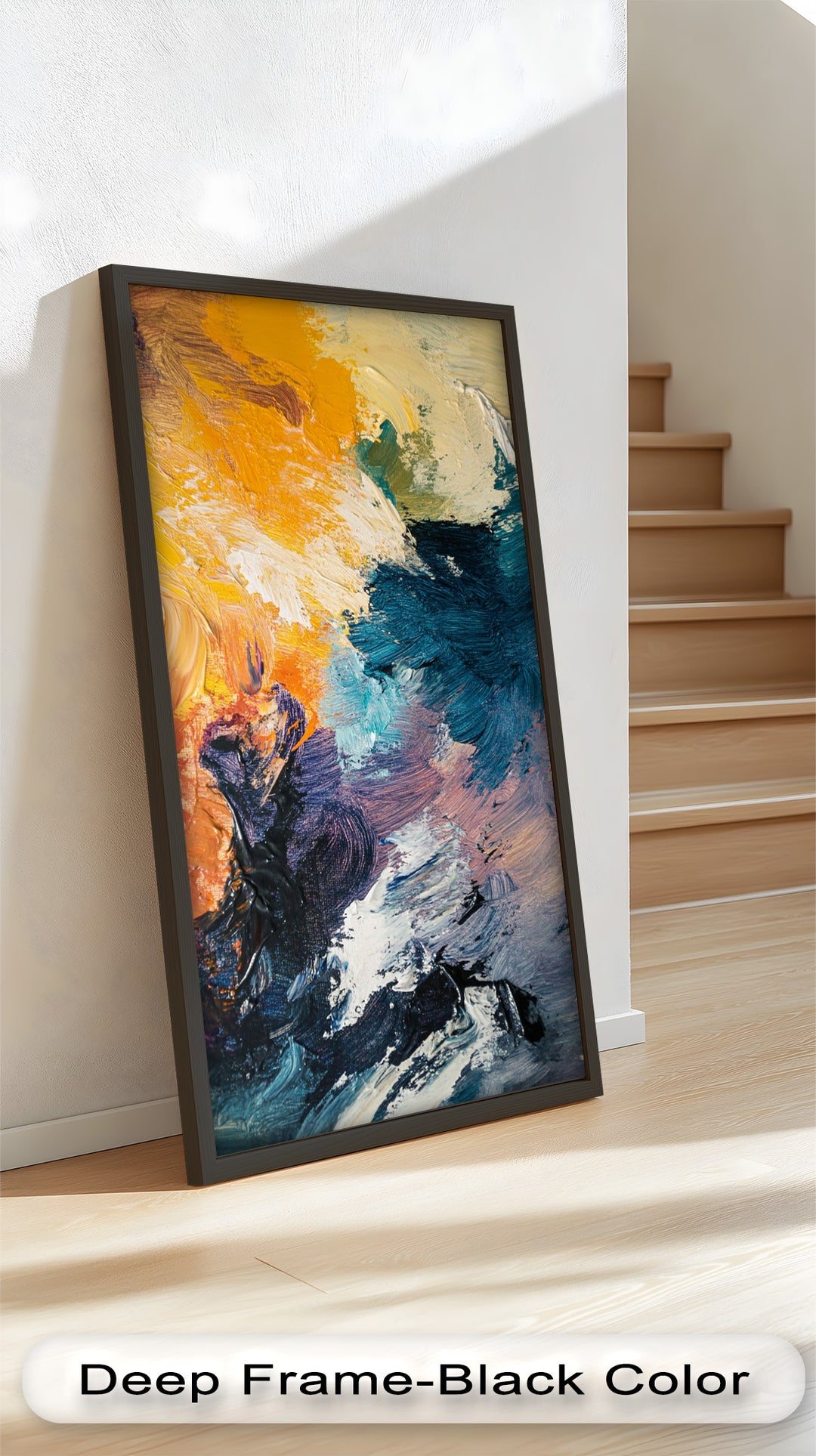 Oceanic Ember – Ölgemälde mit kräftiger abstrakter Textur