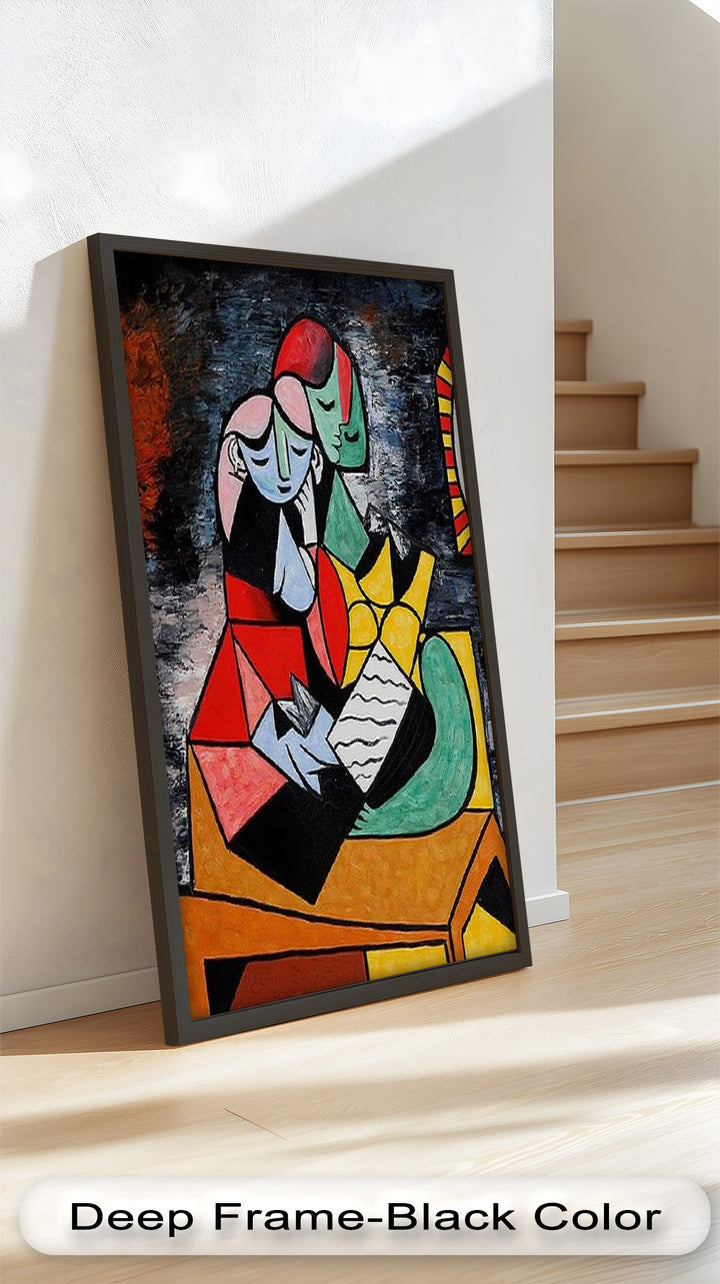 Harmony in Color – Embracing Couple Picasso Style Oil Painting