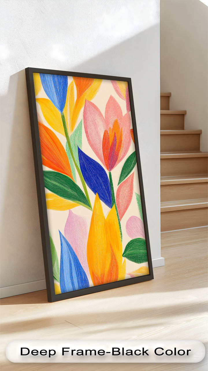 Whimsical Garden – Abstract Botanical Oil Painting