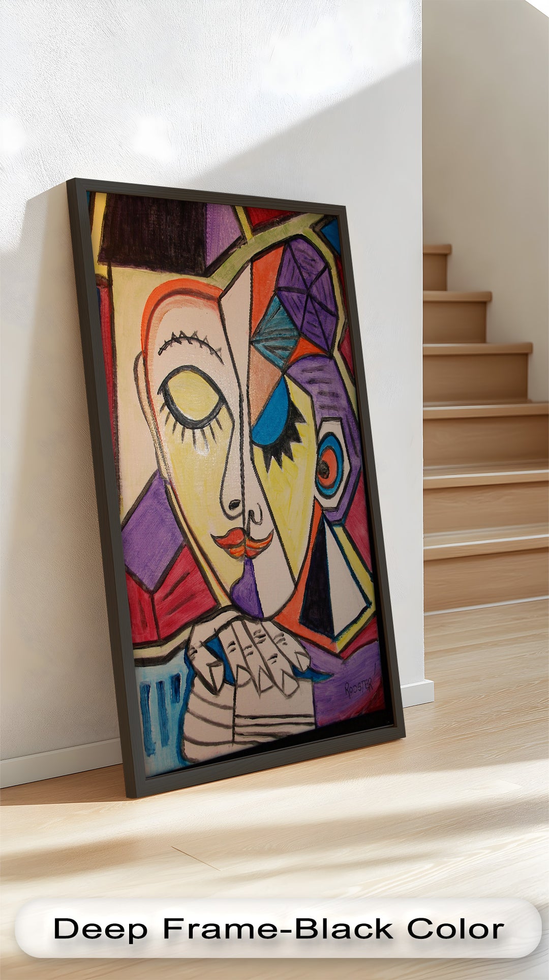 Mutige abstrakte Frau im Picasso-Stil - Picasso-Ölgemälde