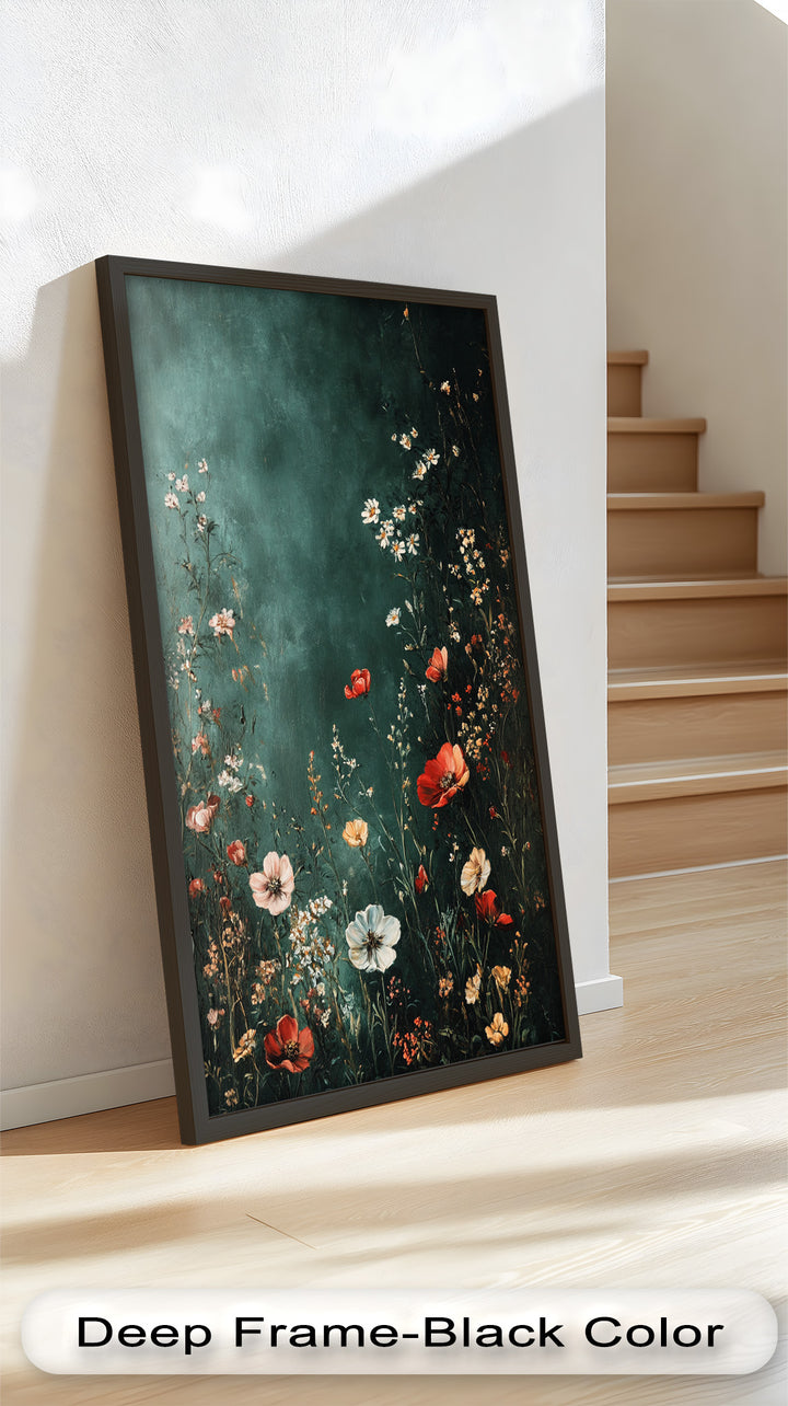 Wild Bloom Serenity – Vintage Blumenölgemälde