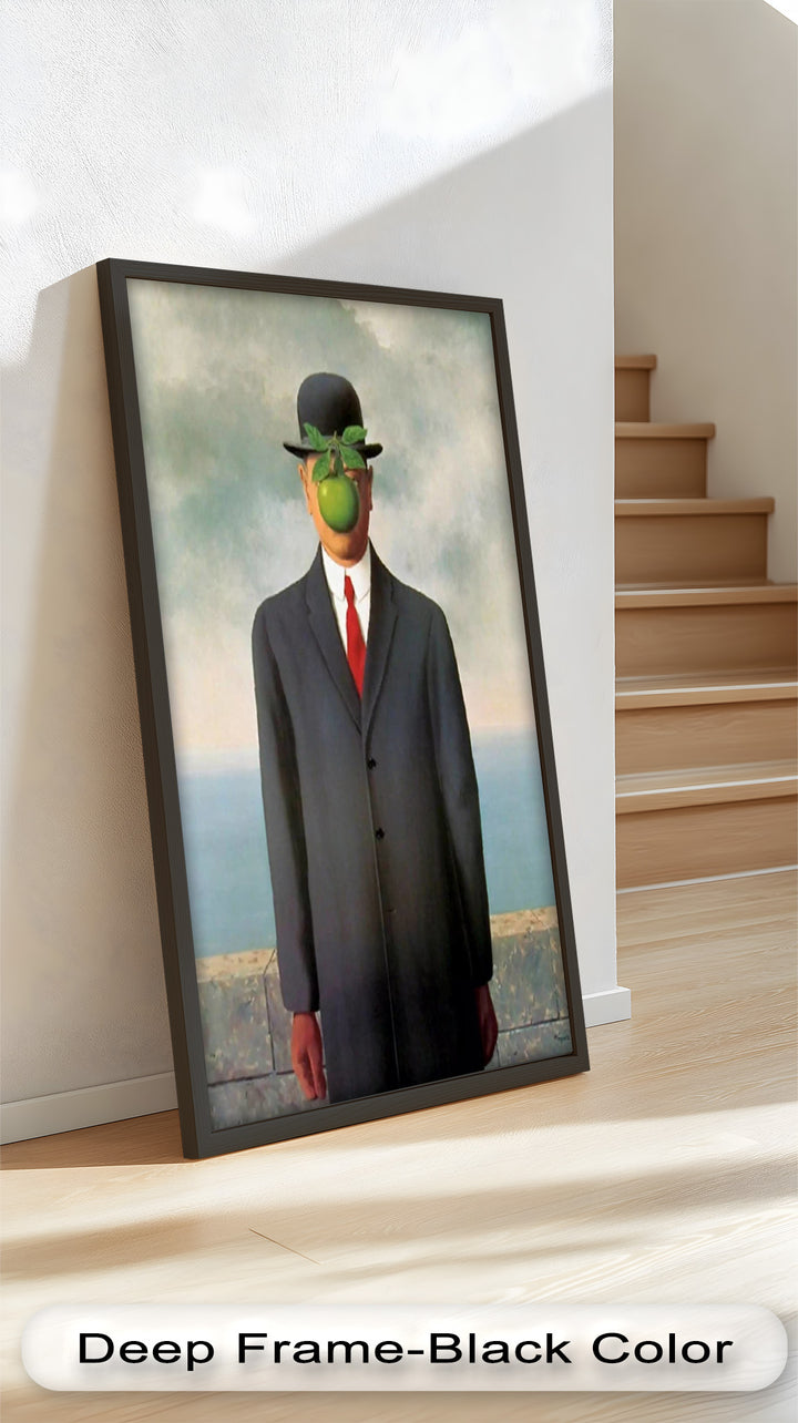 The Apple Enigma – Surrealist Gentleman Oil Painting