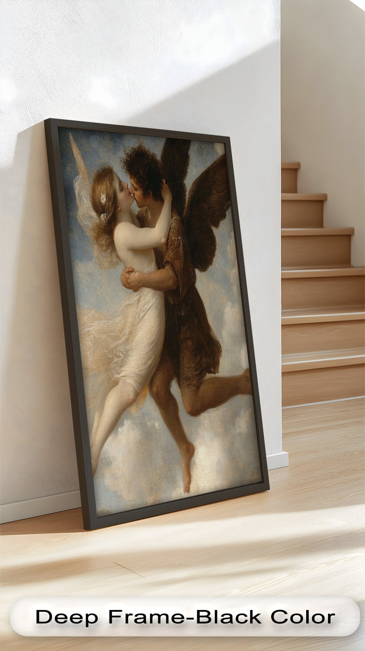 Celestial Embrace – Mythical Angelic Lovers Oil Painting