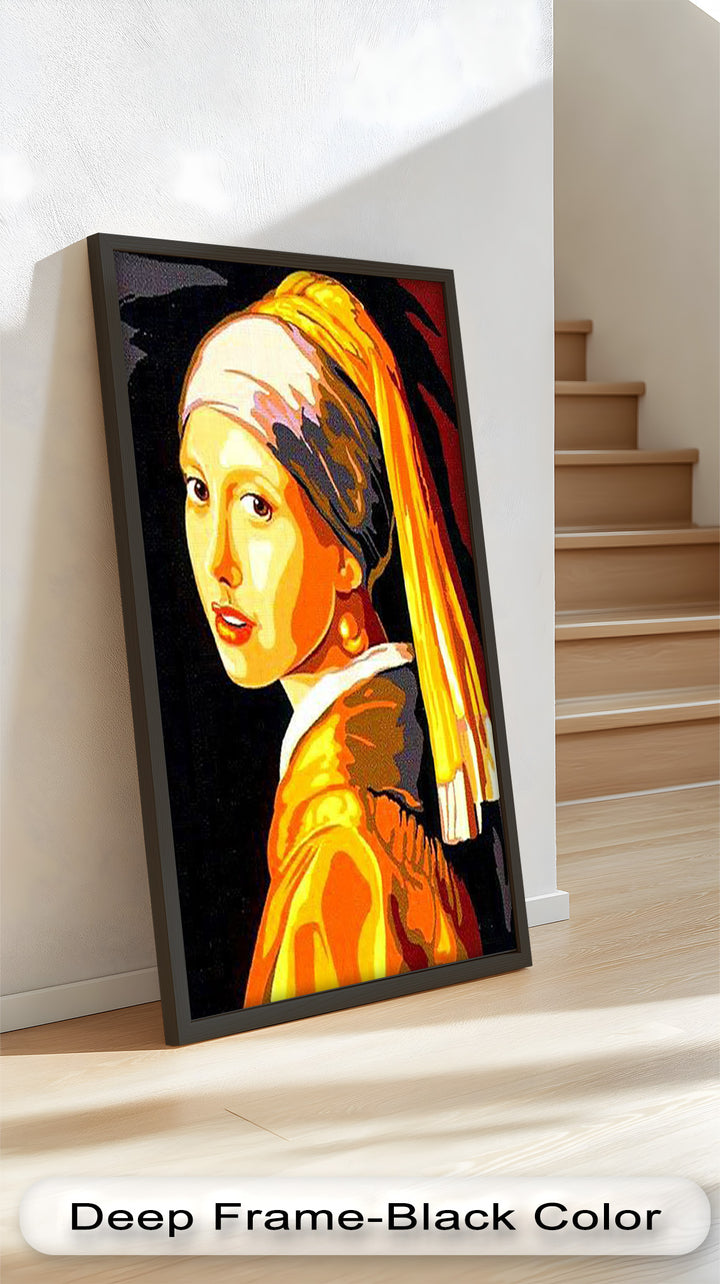 Modern Rendition of Girl with a Pearl Earring - Renaissance Oil Painting