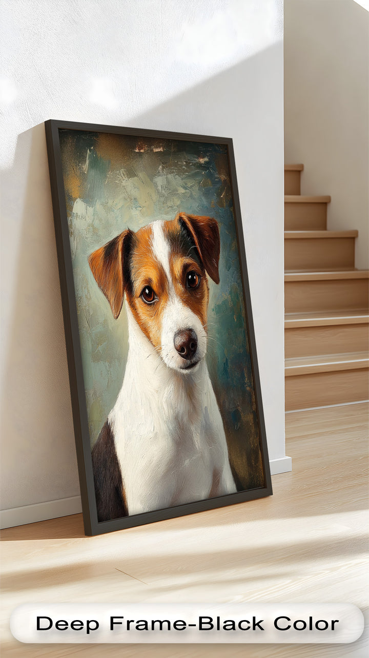 Jack Russell Portrait mit seelenvollem Blick - Tierölgemälde