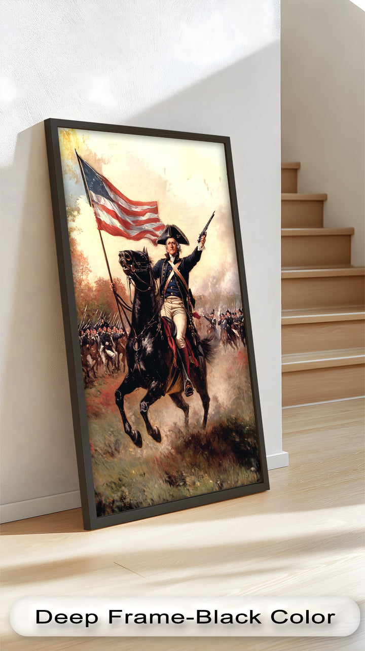 Charge of Freedom – Revolutionary Commander Oil Painting