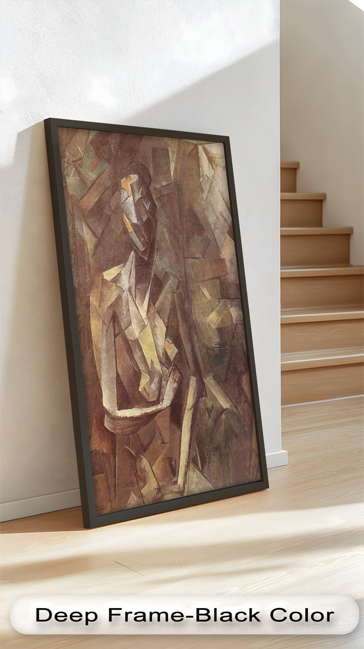 Geometric Nude Study Wall Art – Cubist Oil Painting