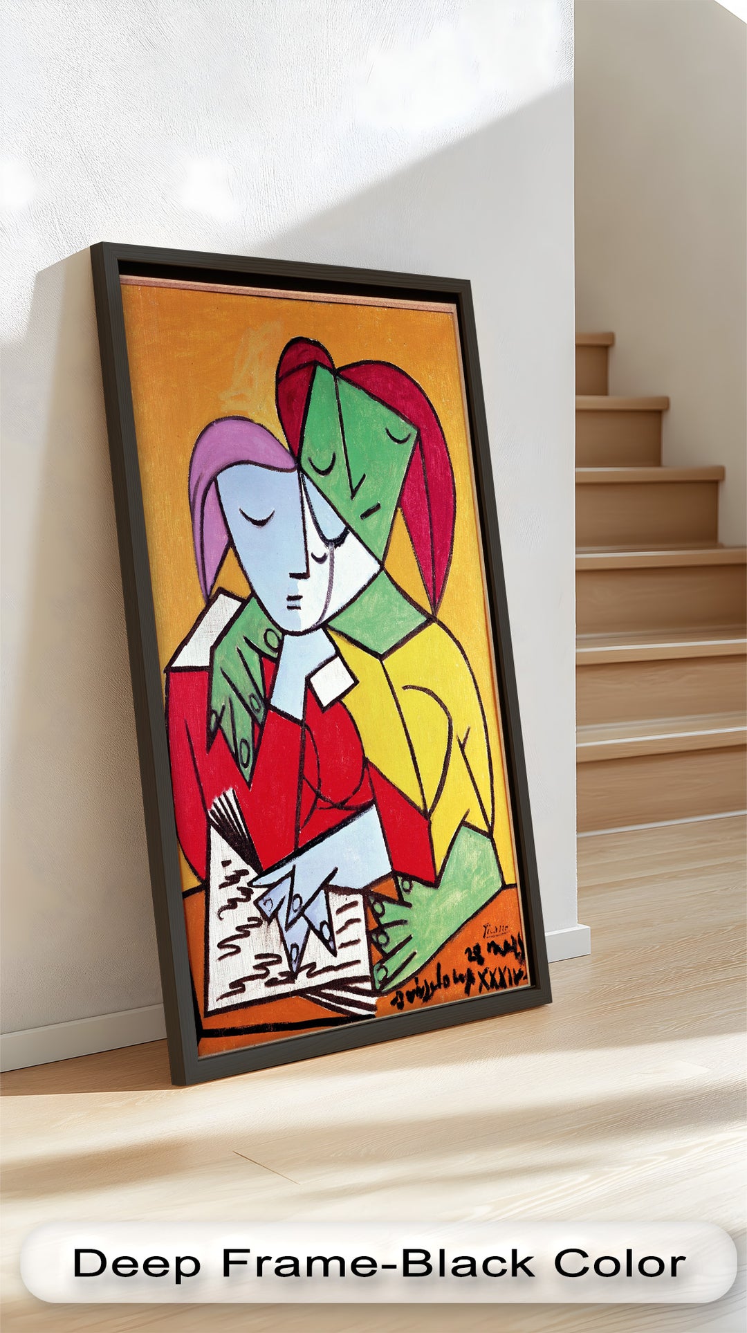 Kubistische Liebende in Umarmung Abstrakt - Picasso Ölgemälde