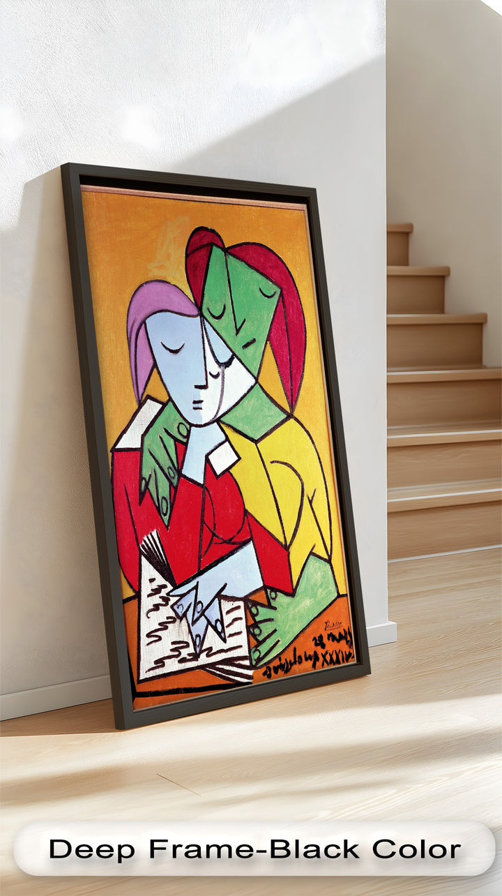 Kubistische Liebende in Umarmung Abstrakt - Picasso Ölgemälde