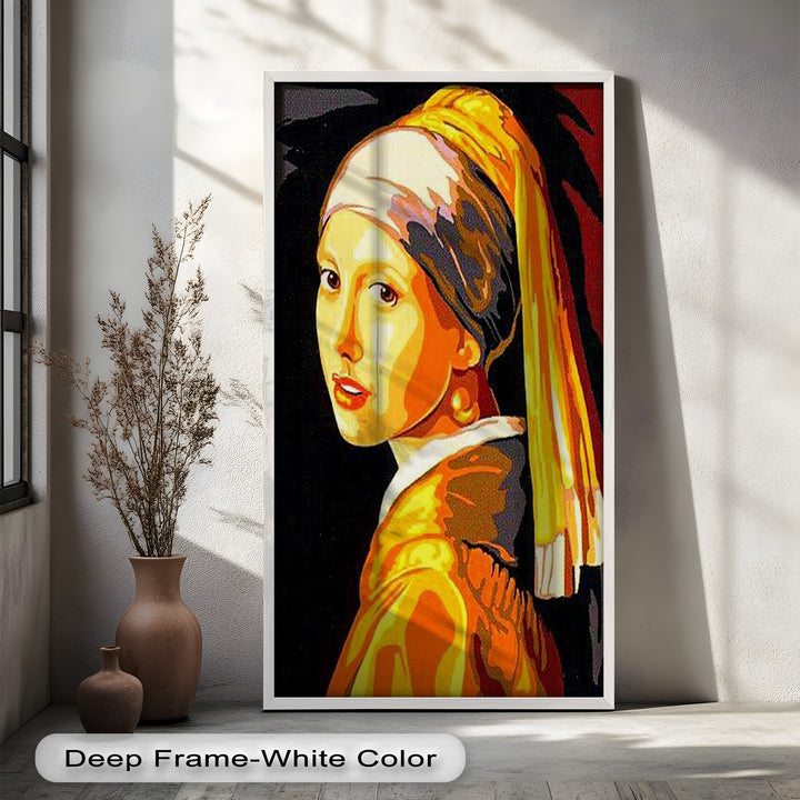 Modern Rendition of Girl with a Pearl Earring - Renaissance Oil Painting