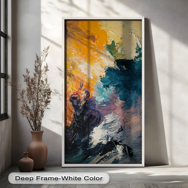 Oceanic Ember – Ölgemälde mit kräftiger abstrakter Textur
