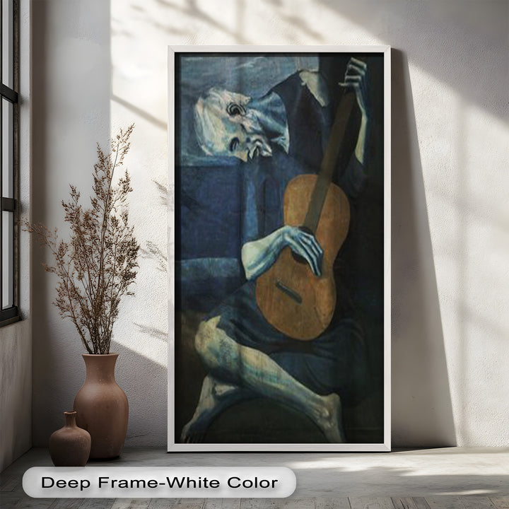 The Old Guitarist – Blue Period Melancholy Oil Painting