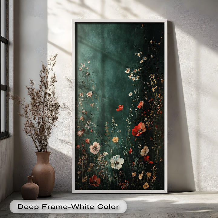 Wild Bloom Serenity – Vintage Blumenölgemälde
