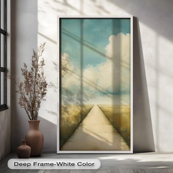 A visual metaphor for journey and peace, this artwork invites viewers to pause, breathe, and reflect.

