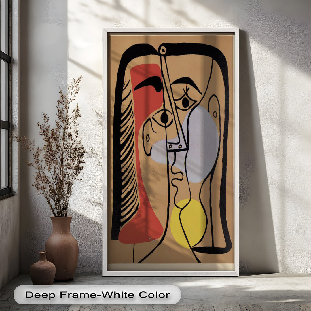Geometric Gaze – Abstract Dual-Faced Portrait Picasso Oil Painting