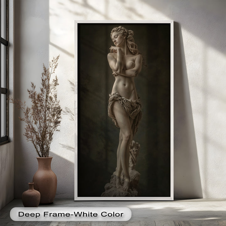 Marble Muse – Classical Nude Oil Painting