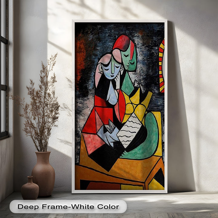 Harmony in Color – Embracing Couple Picasso Style Oil Painting