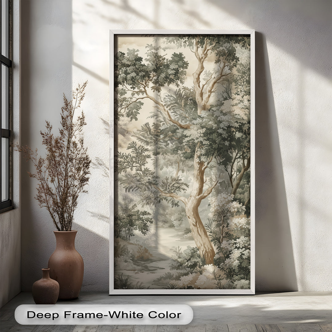 A serene homage to the artistry of nature, this work blends botanical charm with timeless sophistication.