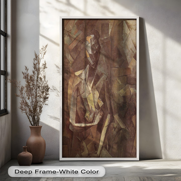 Geometric Nude Study Wall Art – Cubist Oil Painting