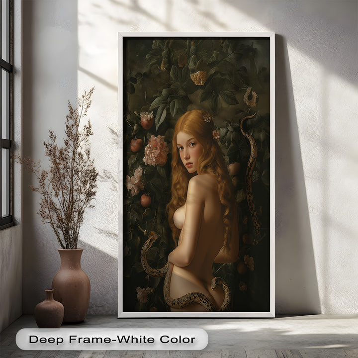 Eve in the Garden – Symbolic Temptation Mythology Oil Painting
