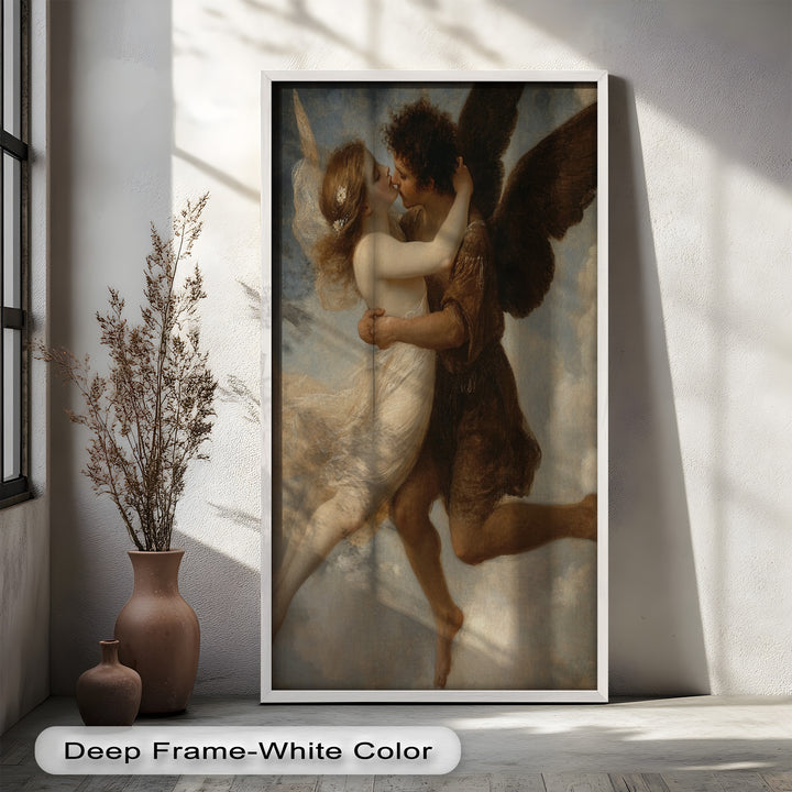 Celestial Embrace – Mythical Angelic Lovers Oil Painting