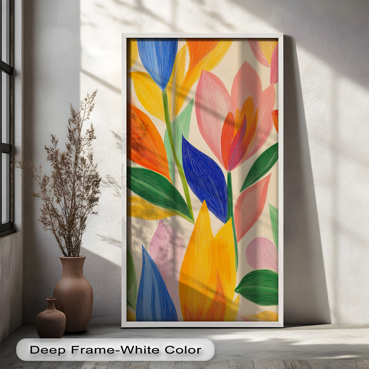 Whimsical Garden – Abstract Botanical Oil Painting