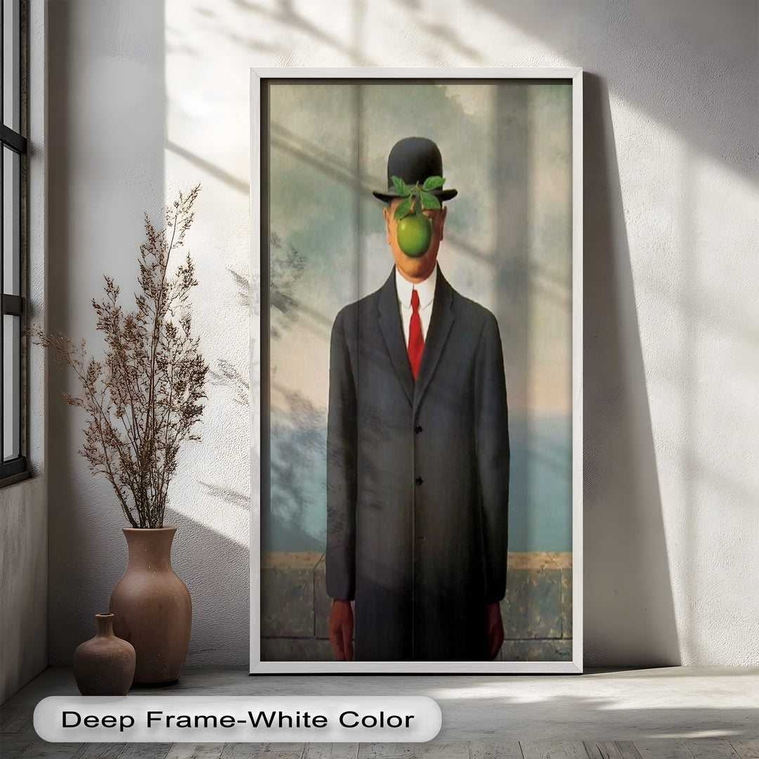 The Apple Enigma – Surrealist Gentleman Oil Painting