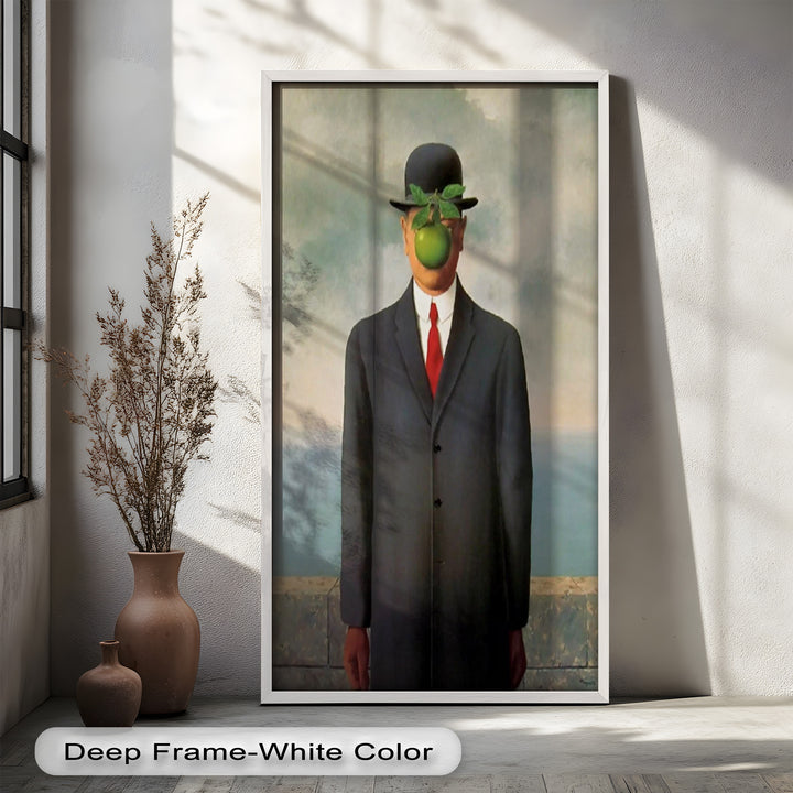 The Apple Enigma – Surrealist Gentleman Oil Painting