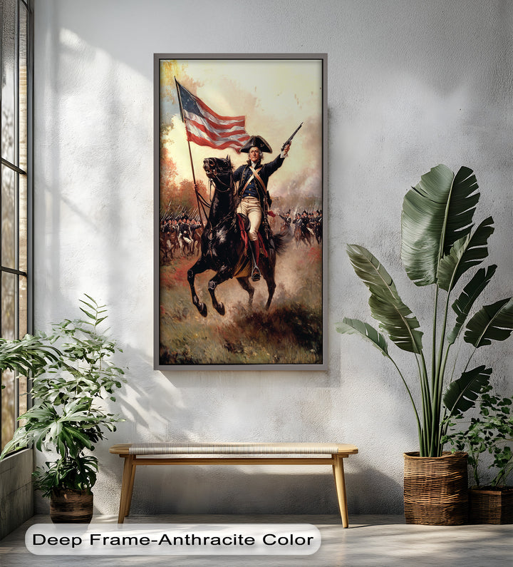 Charge of Freedom – Revolutionary Commander Oil Painting