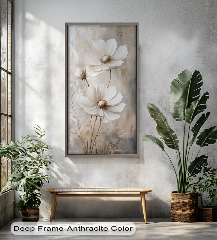 Soft Ivory Florals in Warm Neutrals - Flower Oil Painting
