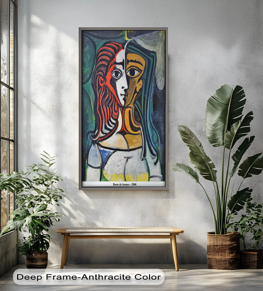 The flowing organic forms create a captivating visual in this Picasso-inspired cubist oil painting, a stunning example of oil painting home decor.