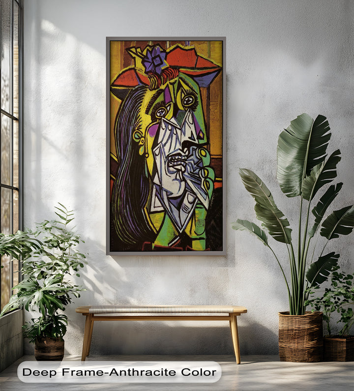 Woman Weeping in Red Hat – Emotional Cubist Expression Picasso Oil Painting