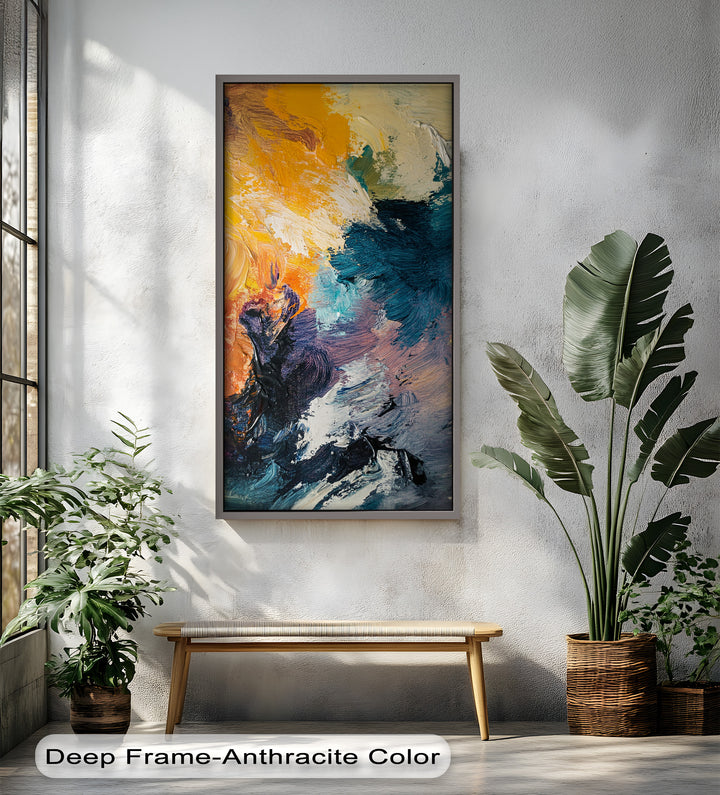 Oceanic Ember – Ölgemälde mit kräftiger abstrakter Textur