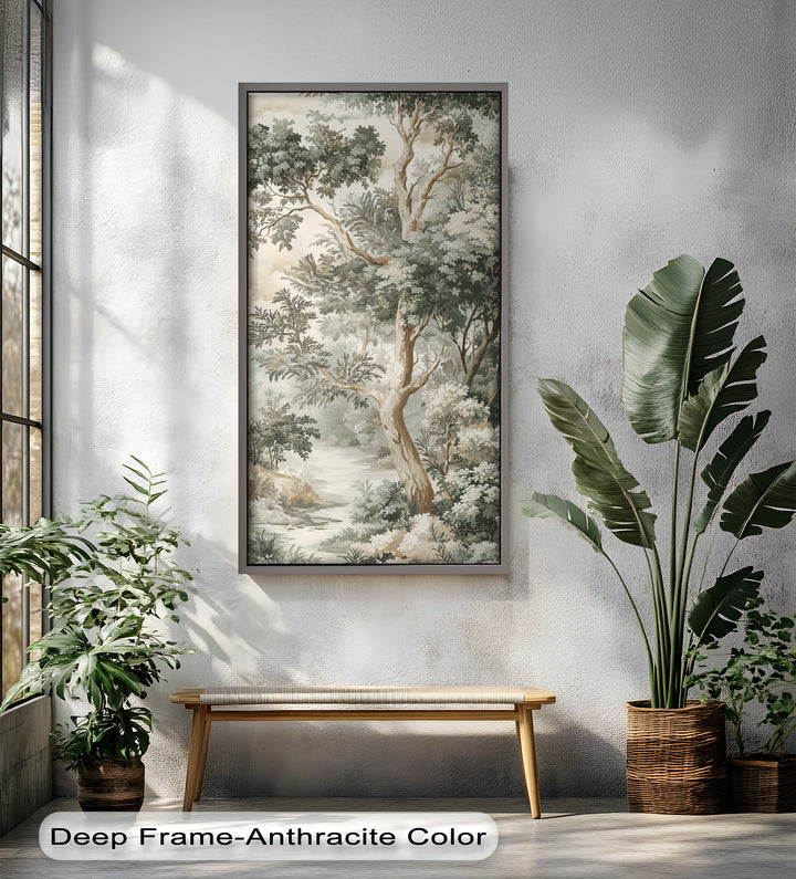 Nature Wall Art - Sepia Forest Landscape Oil Painting