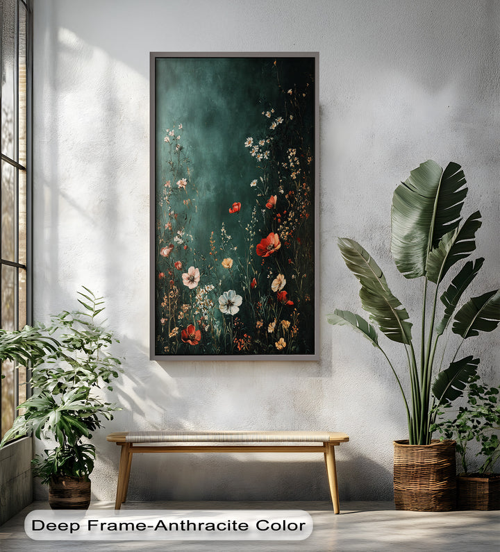 Wild Bloom Serenity – Vintage Blumenölgemälde