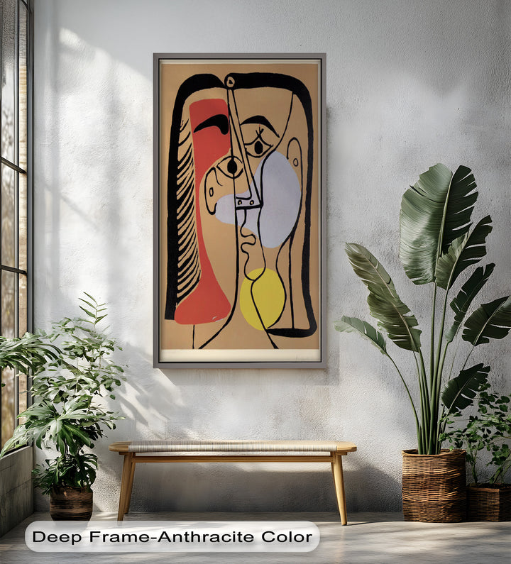 Geometric Gaze – Abstract Dual-Faced Portrait Picasso Oil Painting