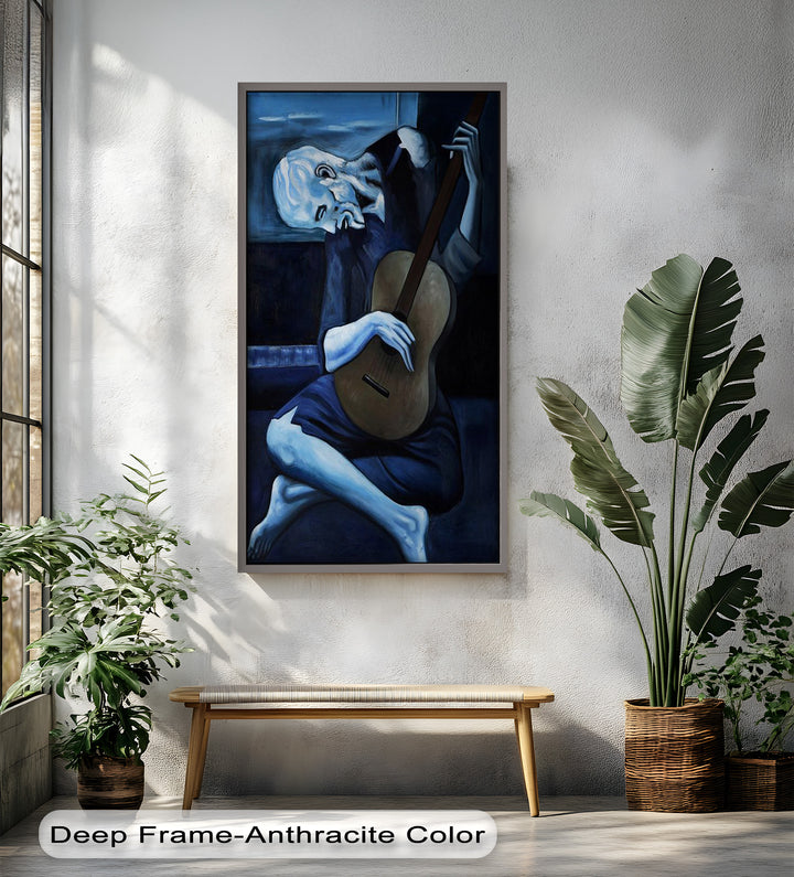 Melancholy Strings – Blue Period Picasso Oil Painting