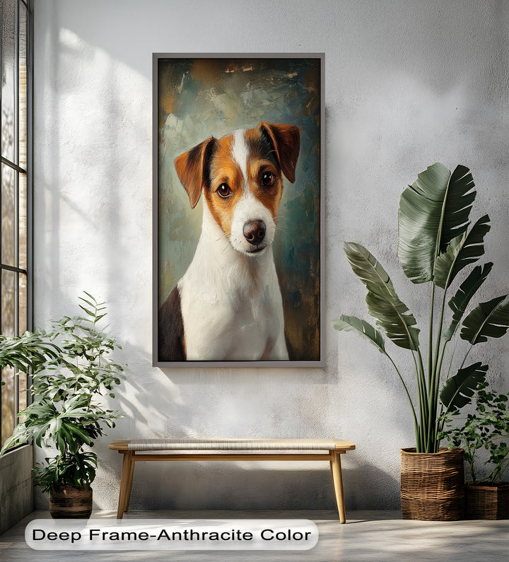 Jack Russell Portrait mit seelenvollem Blick - Tierölgemälde