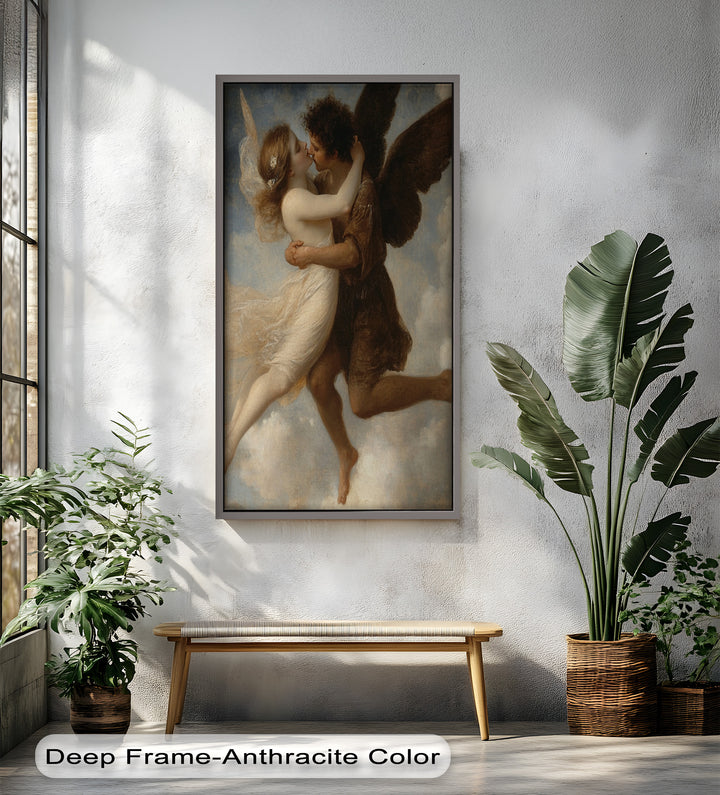 Celestial Embrace – Mythical Angelic Lovers Oil Painting