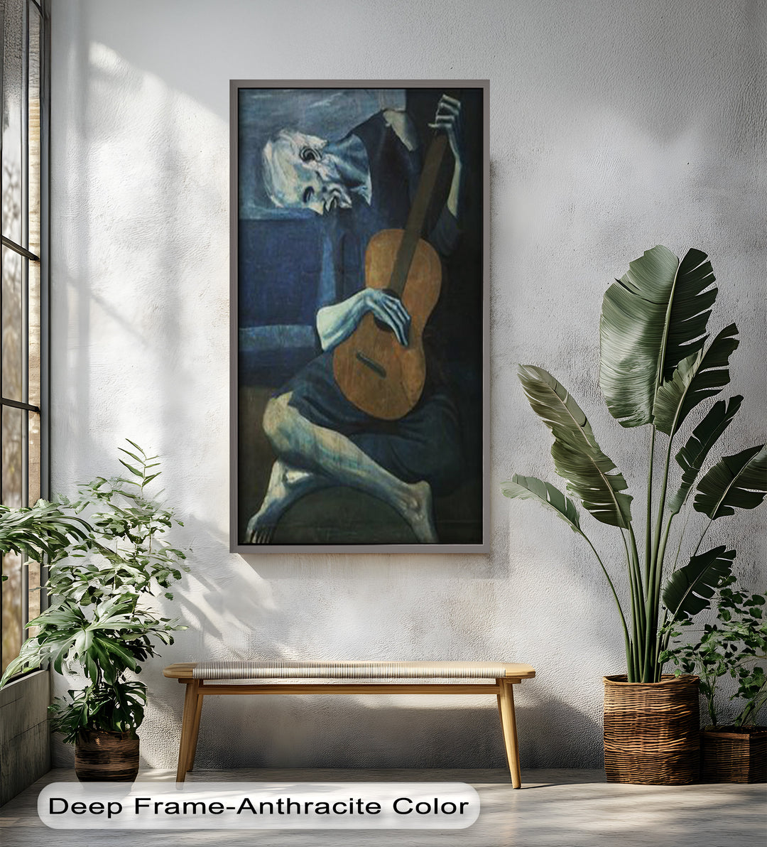 The Old Guitarist – Blue Period Melancholy Oil Painting