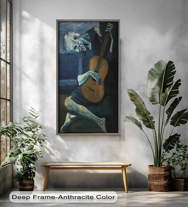 The Old Guitarist – Blue Period Melancholy Oil Painting