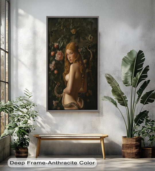 Eve in the Garden – Symbolic Temptation Mythology Oil Painting - MyPhotoStation