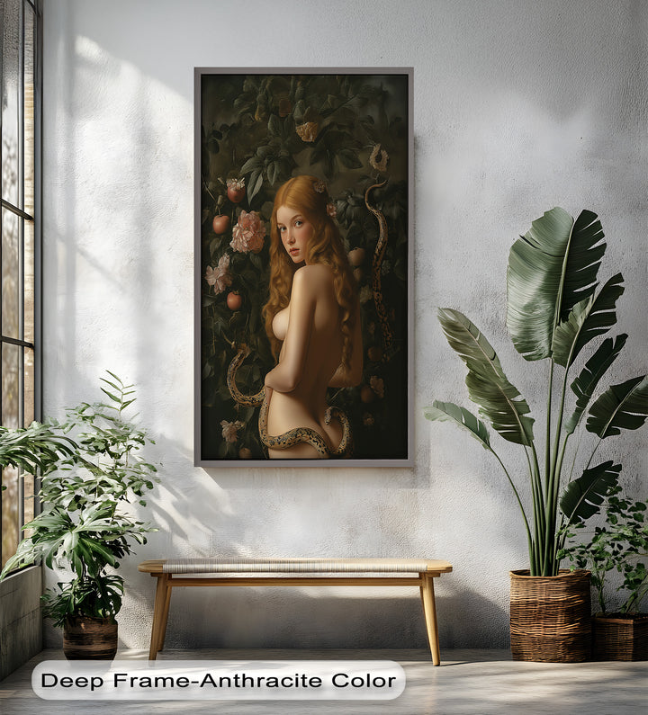 Eve in the Garden – Symbolic Temptation Mythology Oil Painting