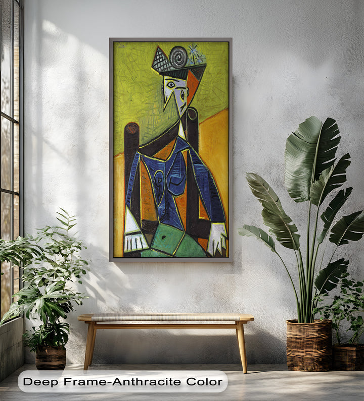 Woman with Spiral Hat – Geometric Abstract Picasso Oil Painting